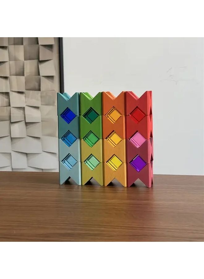 ألوان أكريليك خشبية مكدسة كتل DIY ديكور المنزل والمكتب الديكور الداخلي والخارجي - Image 5